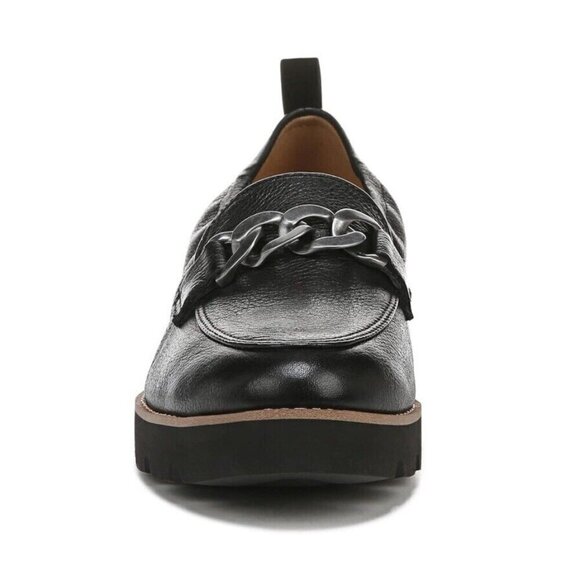 Vionic Charm Cynthia Lug Sole Slip Black Loafers Leather Shoes Womens 7.5 New - Picture 4 of 7